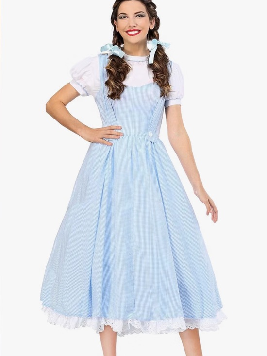 Halloween Costumes Dresses & Skirts - Light Blue Gingham Pinafore women’s  Costume Dress